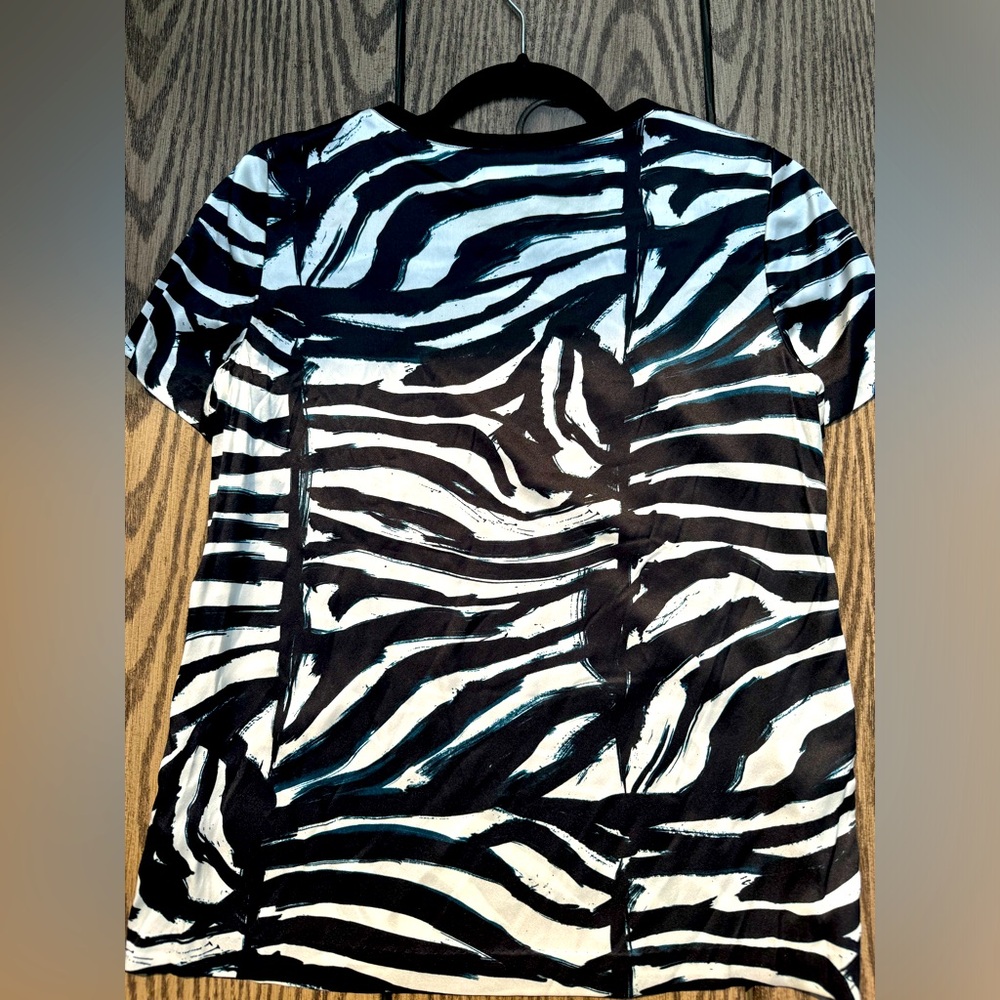 Zebra Print Short Sleeve Top